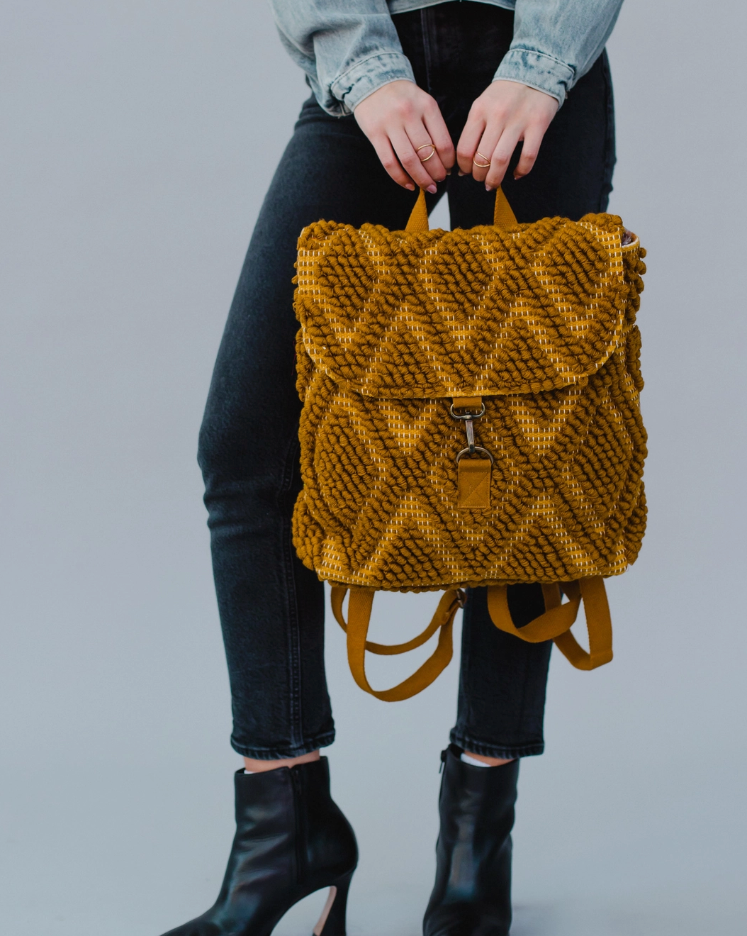 Diamond Pattern Backpack