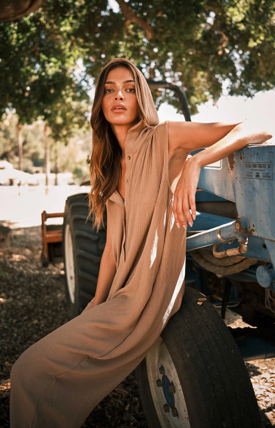 Solid Button Down Harem Jumpsuit