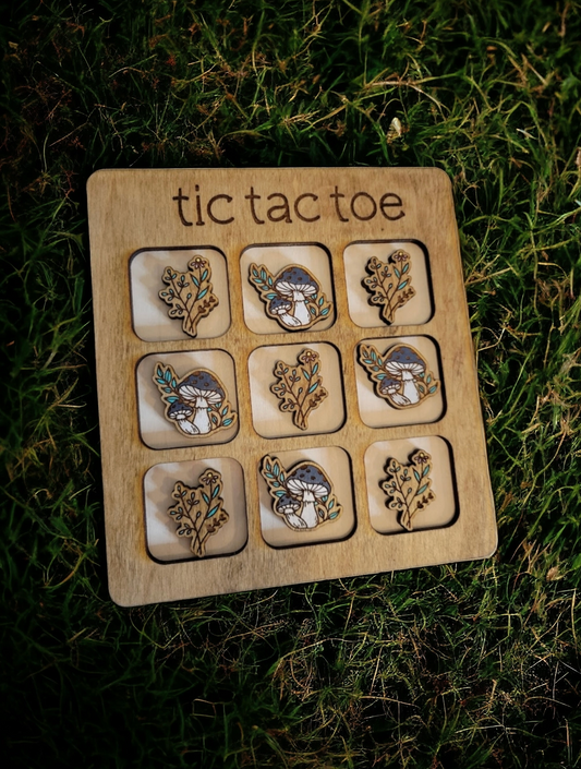 Tic Tac Toe - Mushrooms and Wildflowers