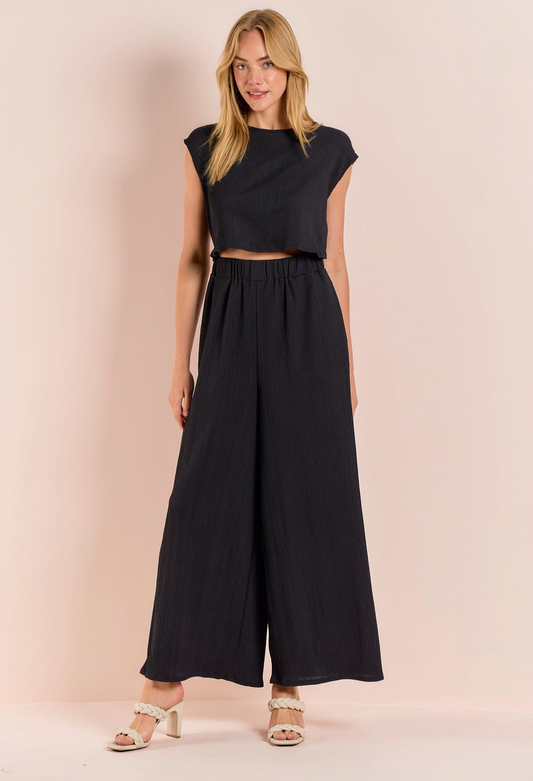 Capped Sleeve Jumpsuit  l  Hailey & Co.