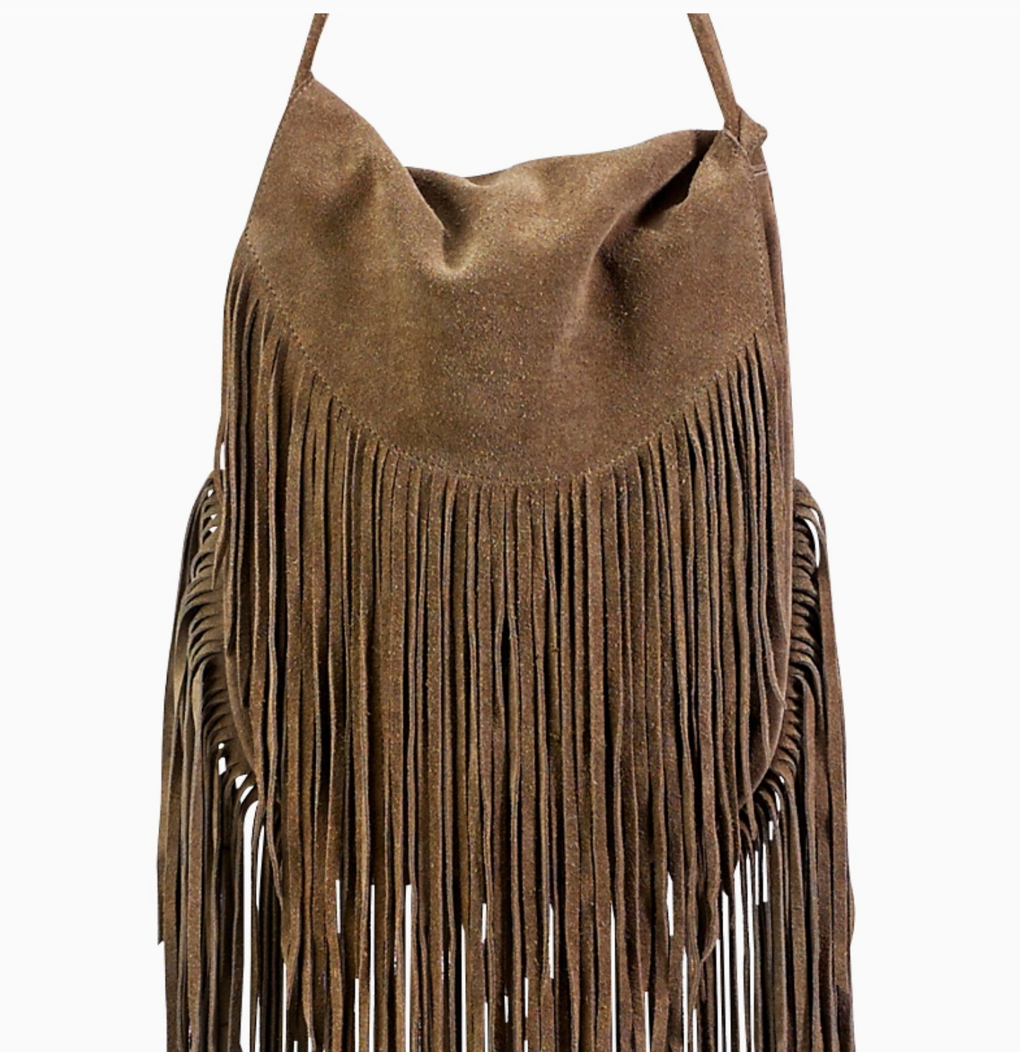 Long Fringed Suede Bag