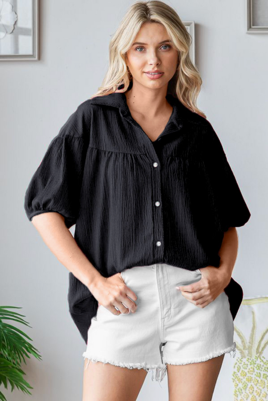 Black Button Down Blouse