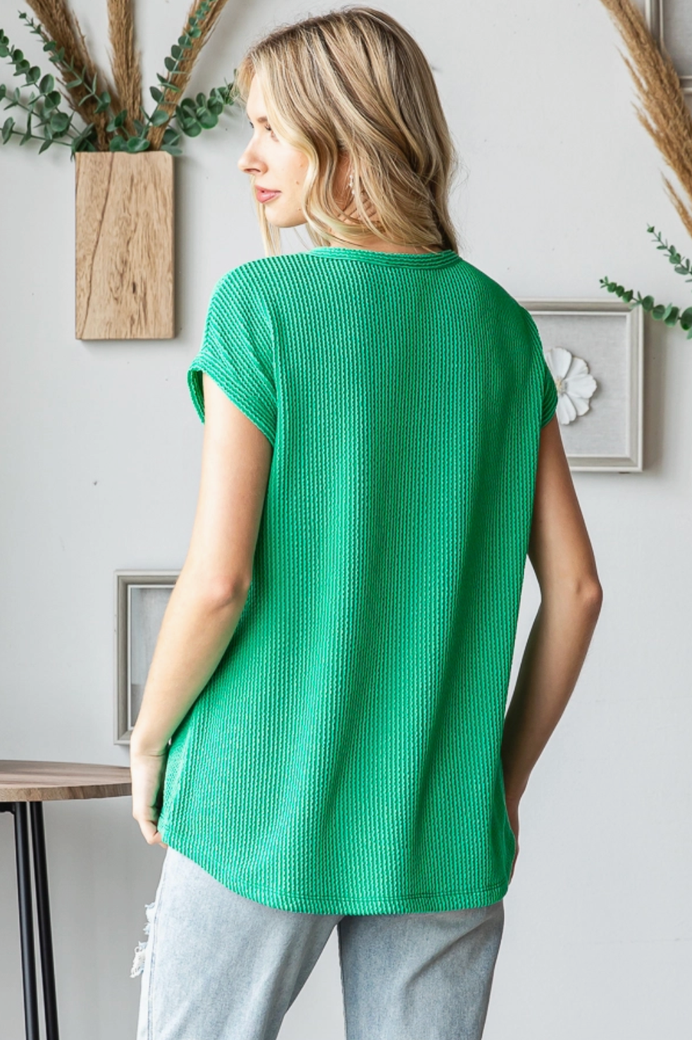 Ribbed Cap Sleeve Top