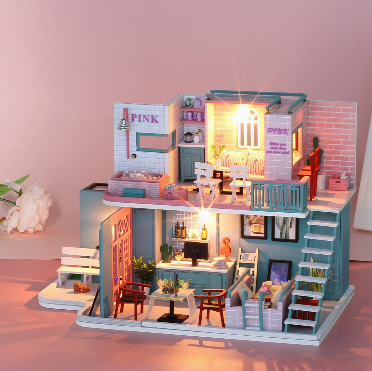 Pink Café: Diy Miniature House Kit