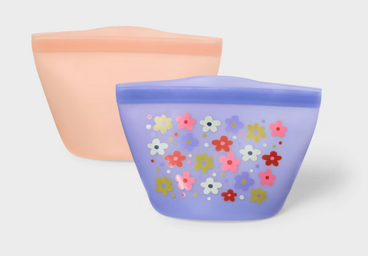 Kids' 2pc Reusable Sandwich Bag Flower - Cat & Jack™️: BPA-Free Silicone Lunch Accessory