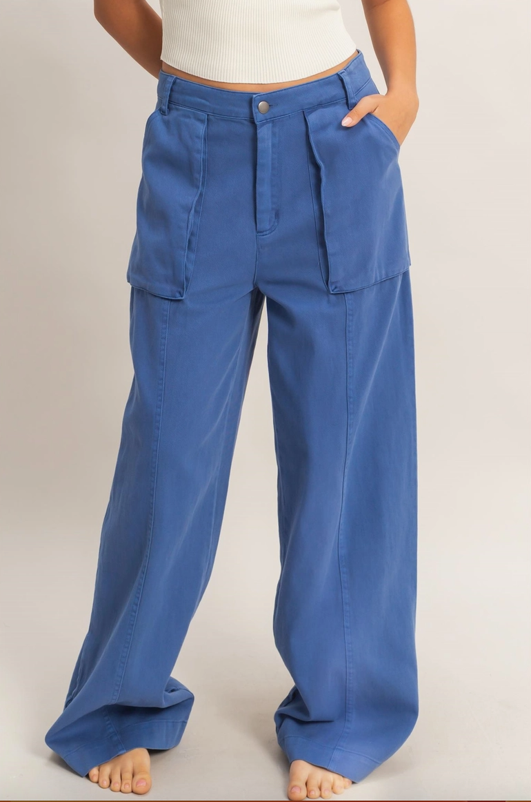 High Rise Cargo Pants with Ankle Ties
