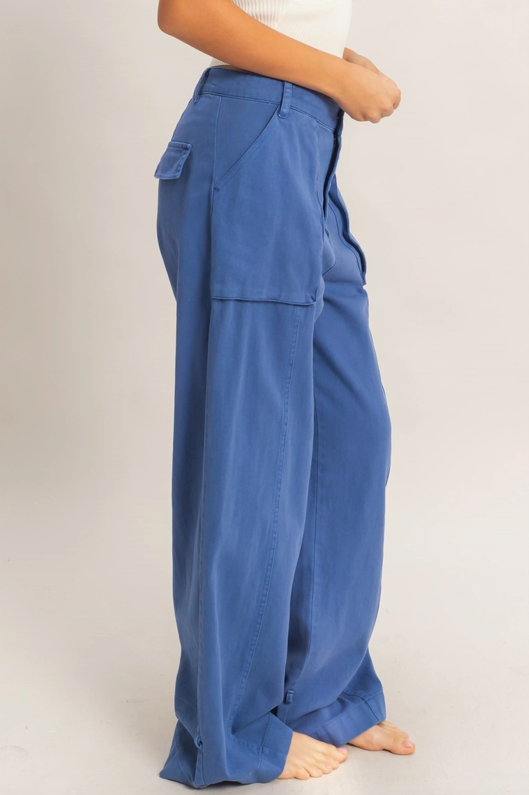 High Rise Cargo Pants with Ankle Ties