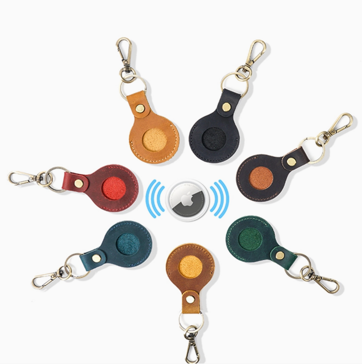 Leather Air tag Keychain