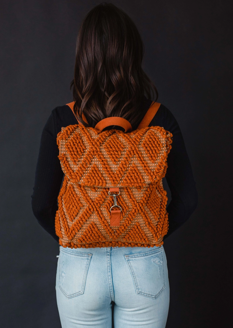 Diamond Pattern Backpack