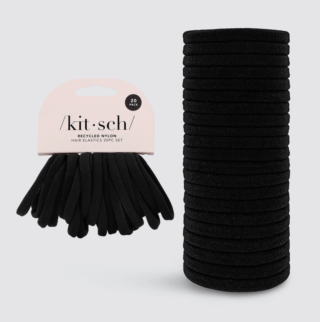 Nylon hair elastics 20pc set Recycled | Kitsch