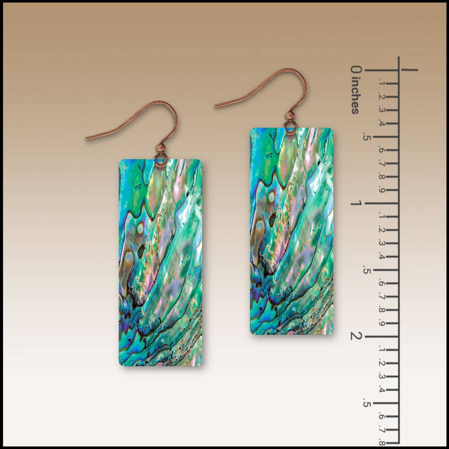 Abalone Waves Banner Handmade Earrings
