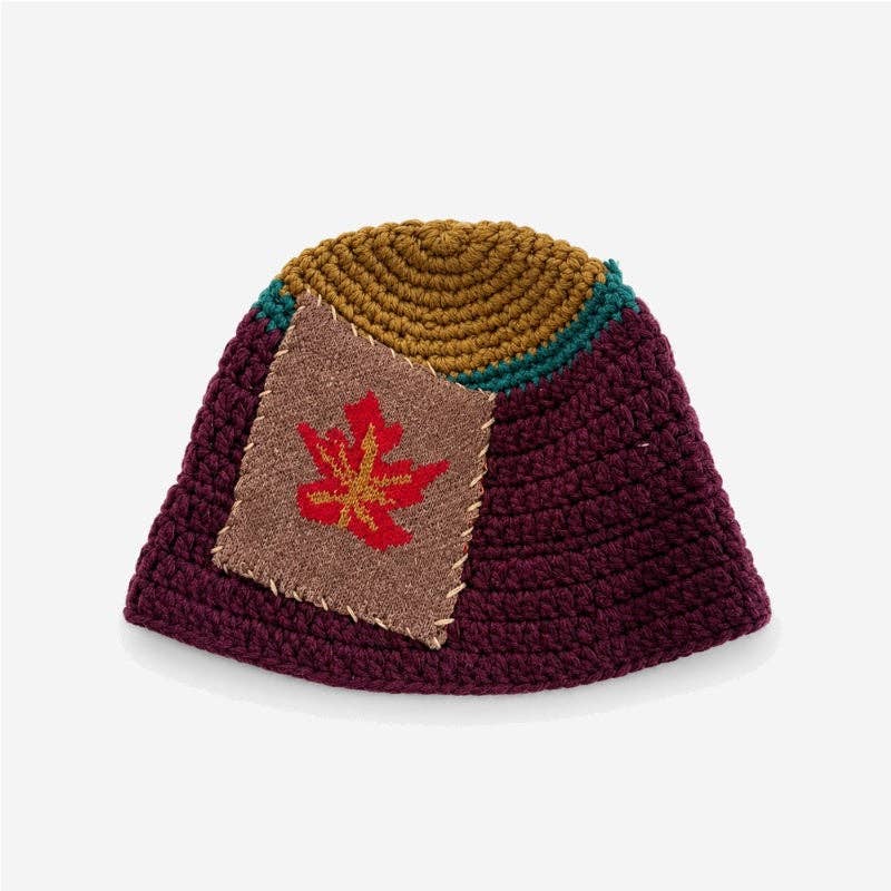 Color Block Splice Floral Jacquard Bucket Hat