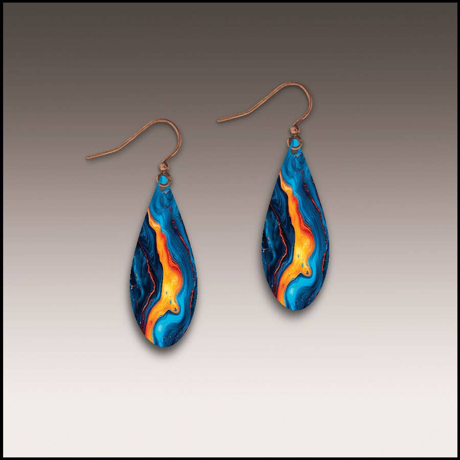 Lava Spill Dew Drop Handmade Earrings