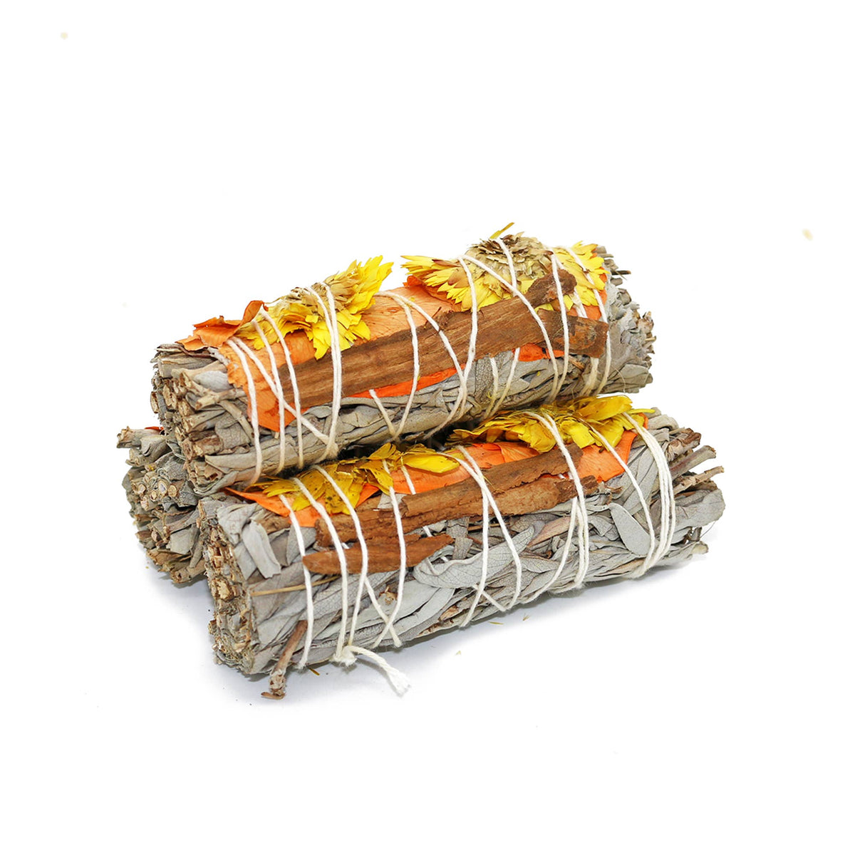 White Sage Smudge Stick, Rose & Cinnamon