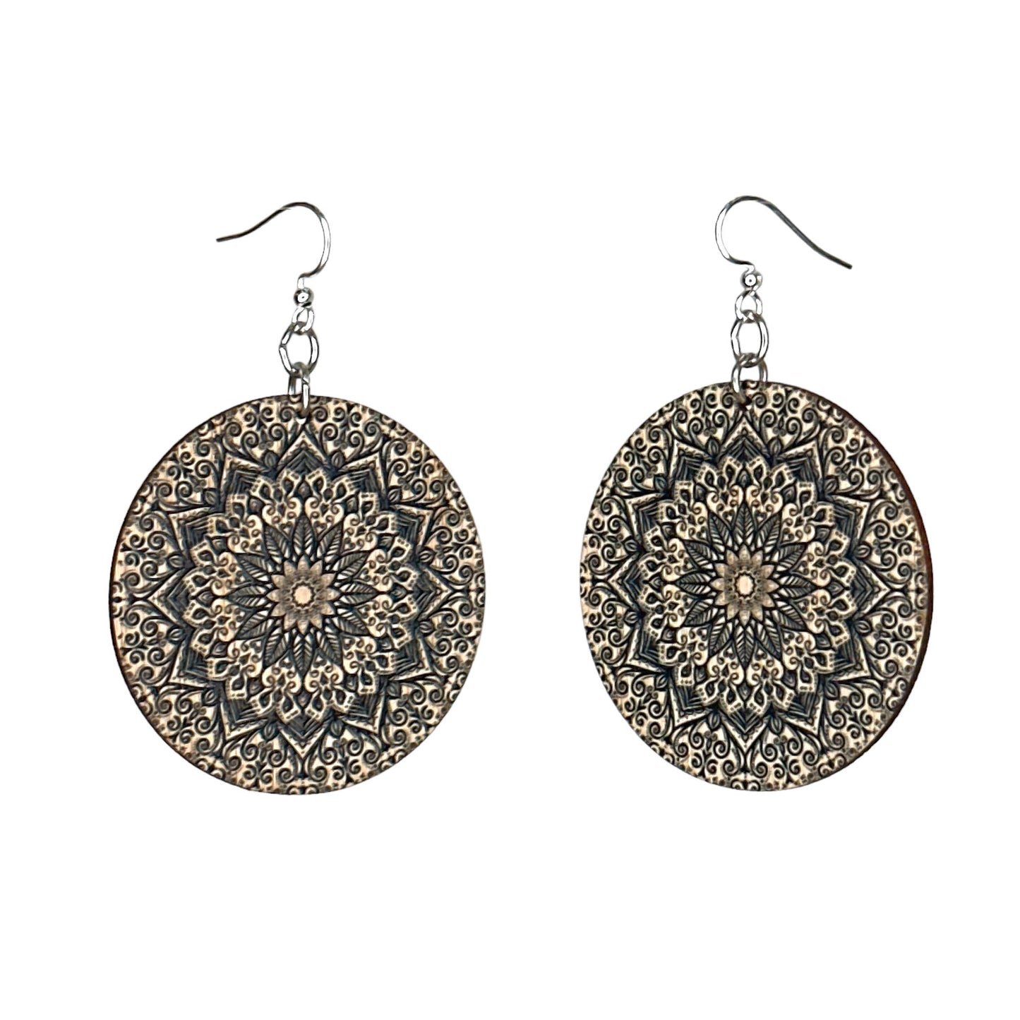 Mandala Bamboo Earrings