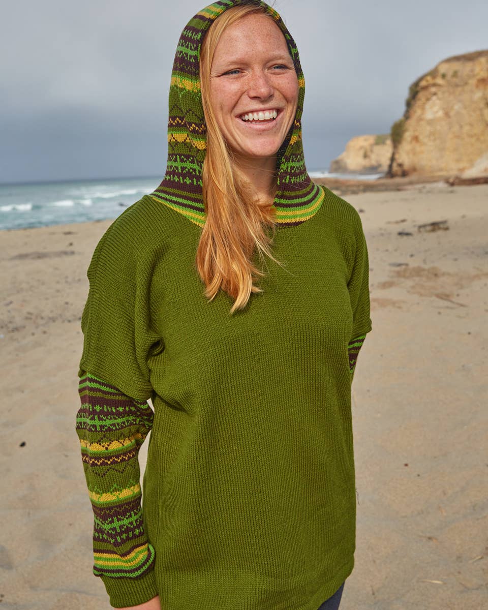 Intarsia Knit Hoodie