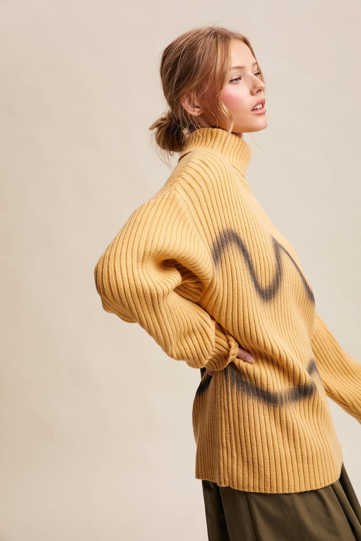 Ribbed Mock Neck Sweater