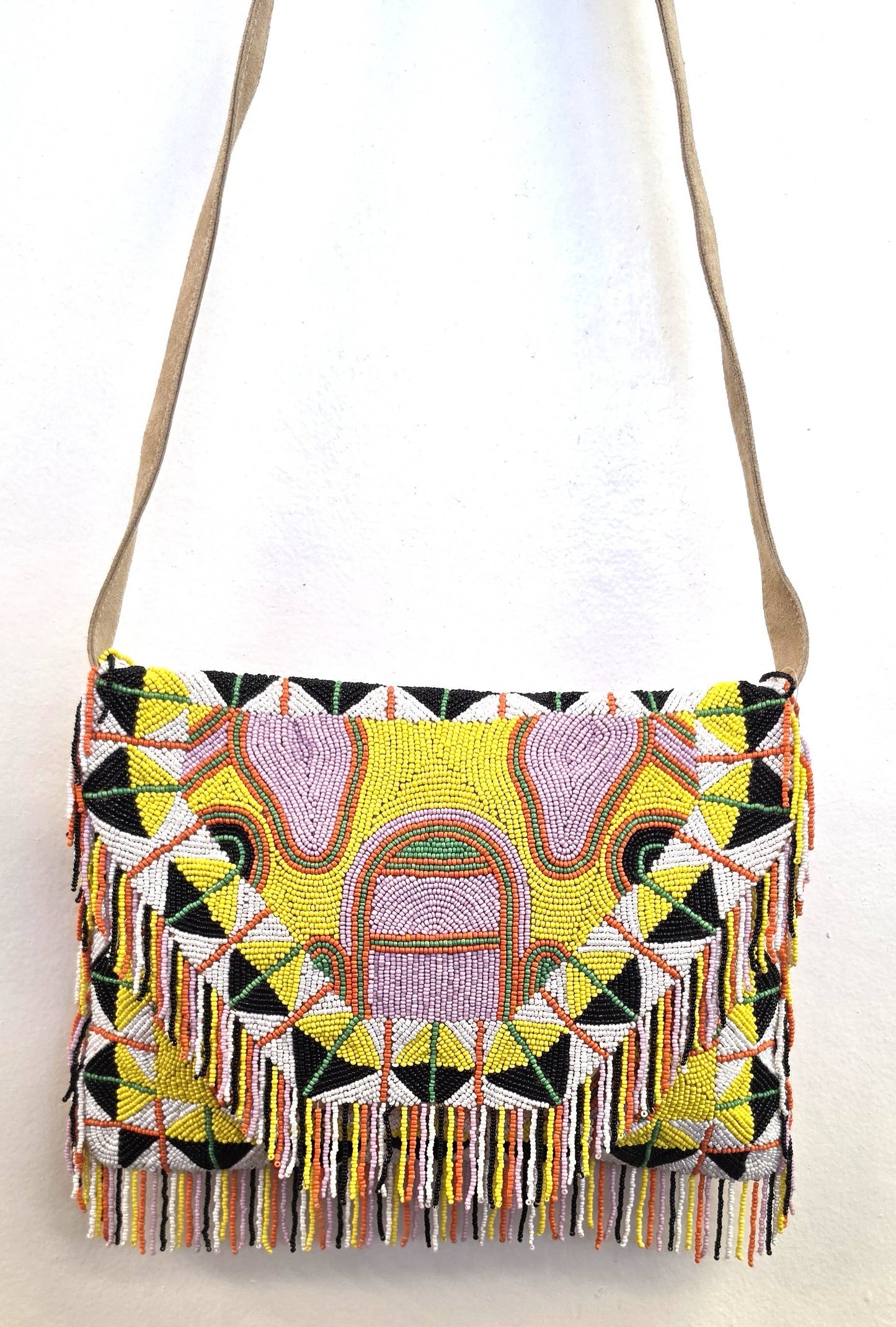 Bohemian Leather Crossbody Clutch