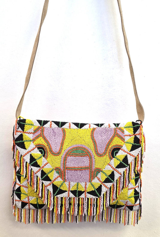 Bohemian Leather Crossbody Clutch