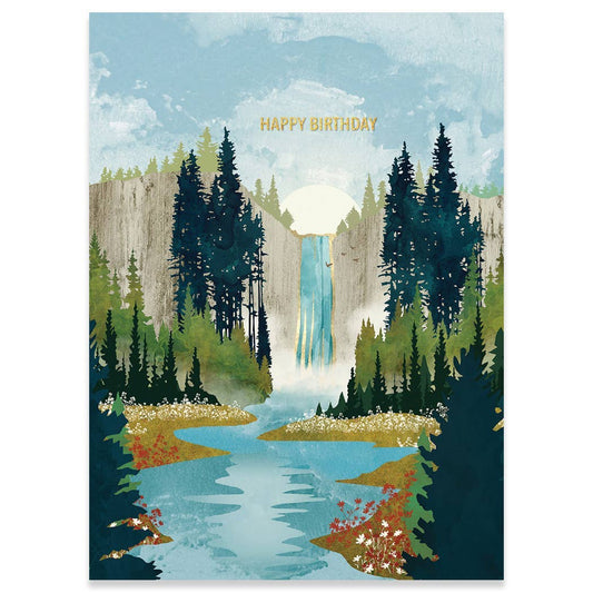 WATERFALL VISTA BIRTHDAY GREETING CARD 4.5 x 6.25"