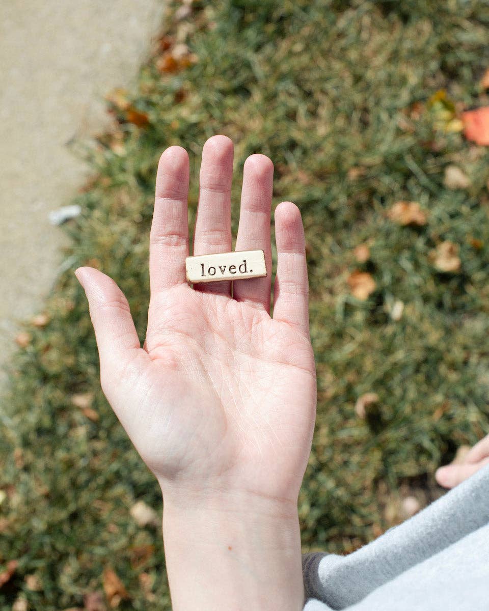 Loved. Ceramic Pocket Rock Reminders