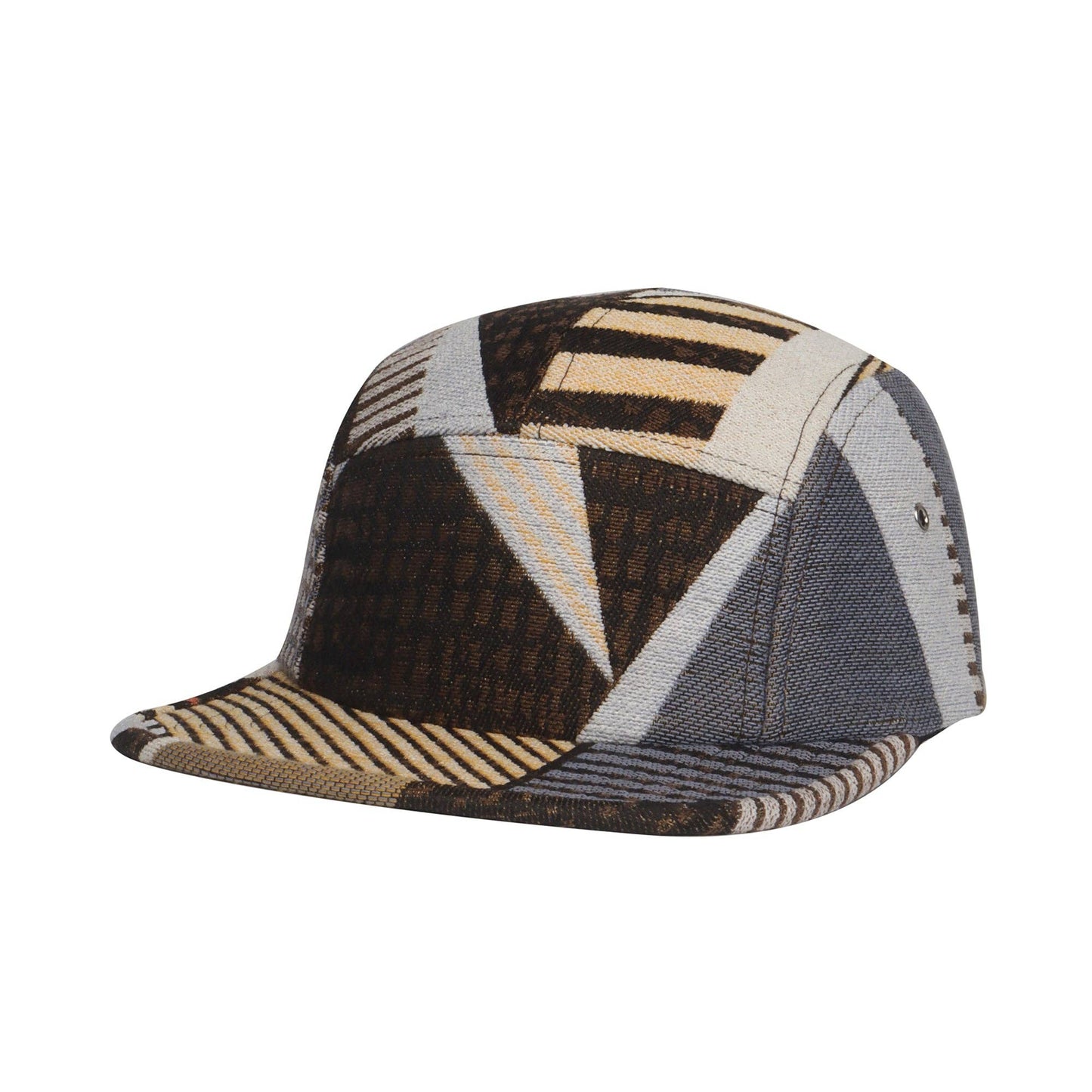 Random Patch Jacquard 5 Panel Hat Camp Cap