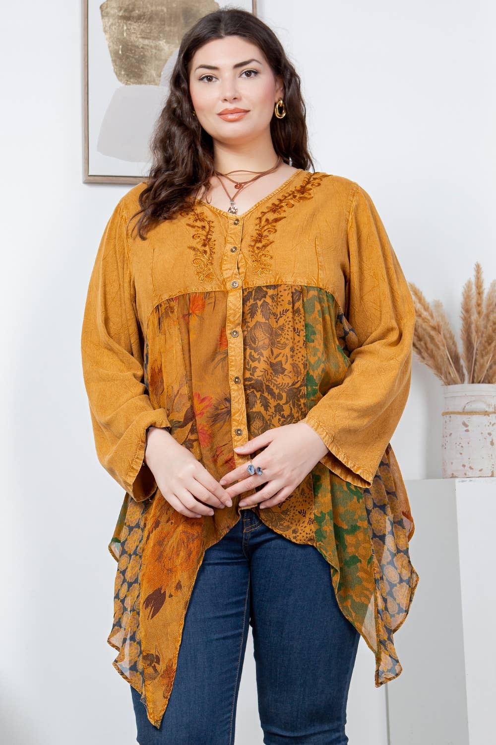 Rustic Bohemia Embroidered Top