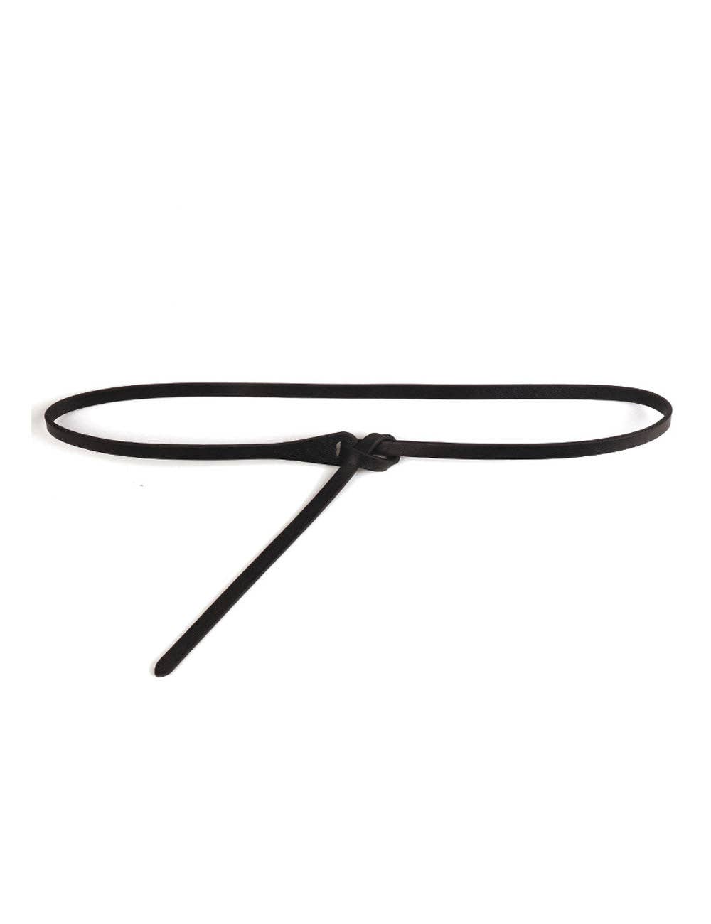 Trendy Solid Color Skinny Leather Belt