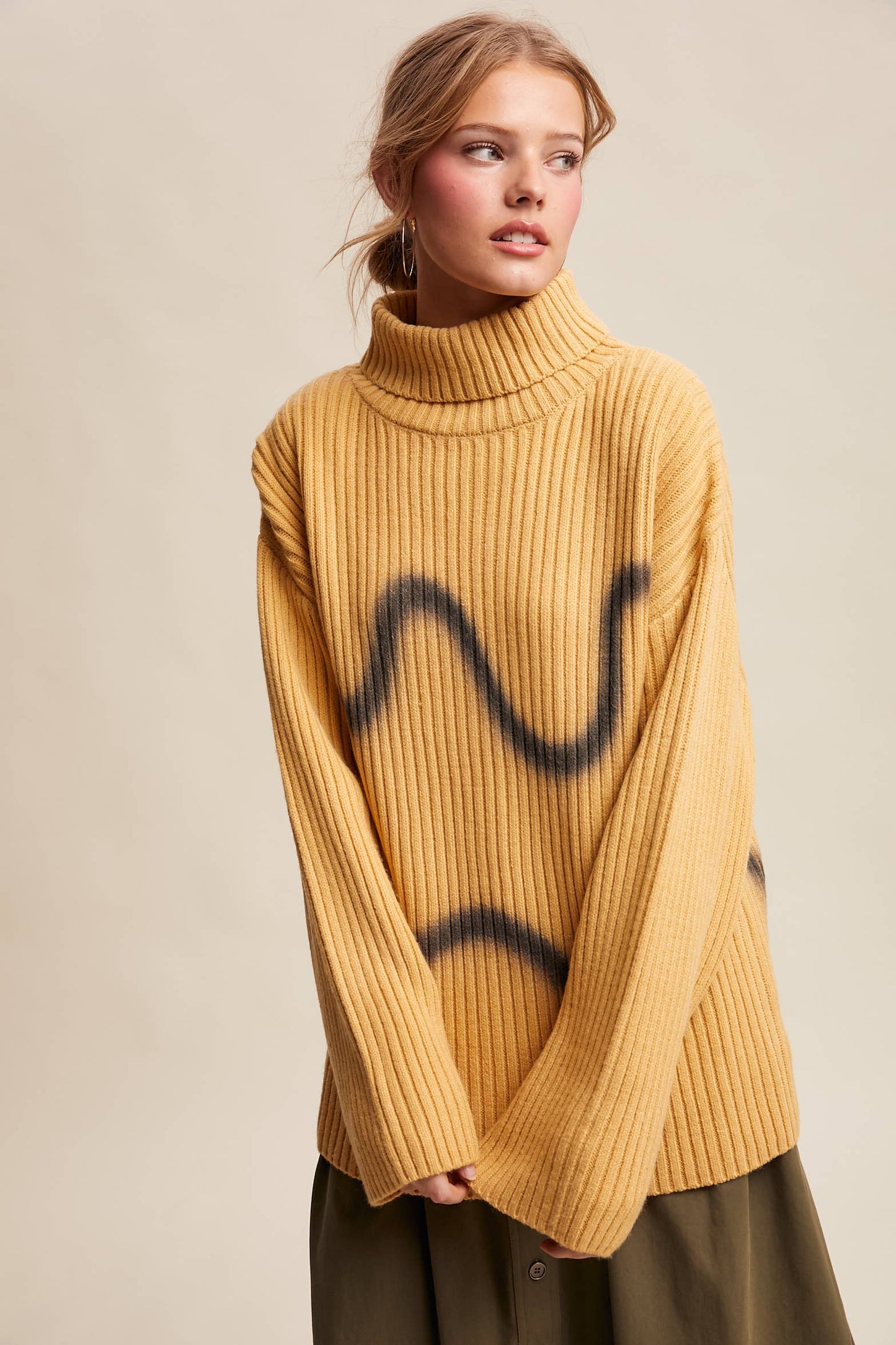 Ribbed Mock Neck Sweater