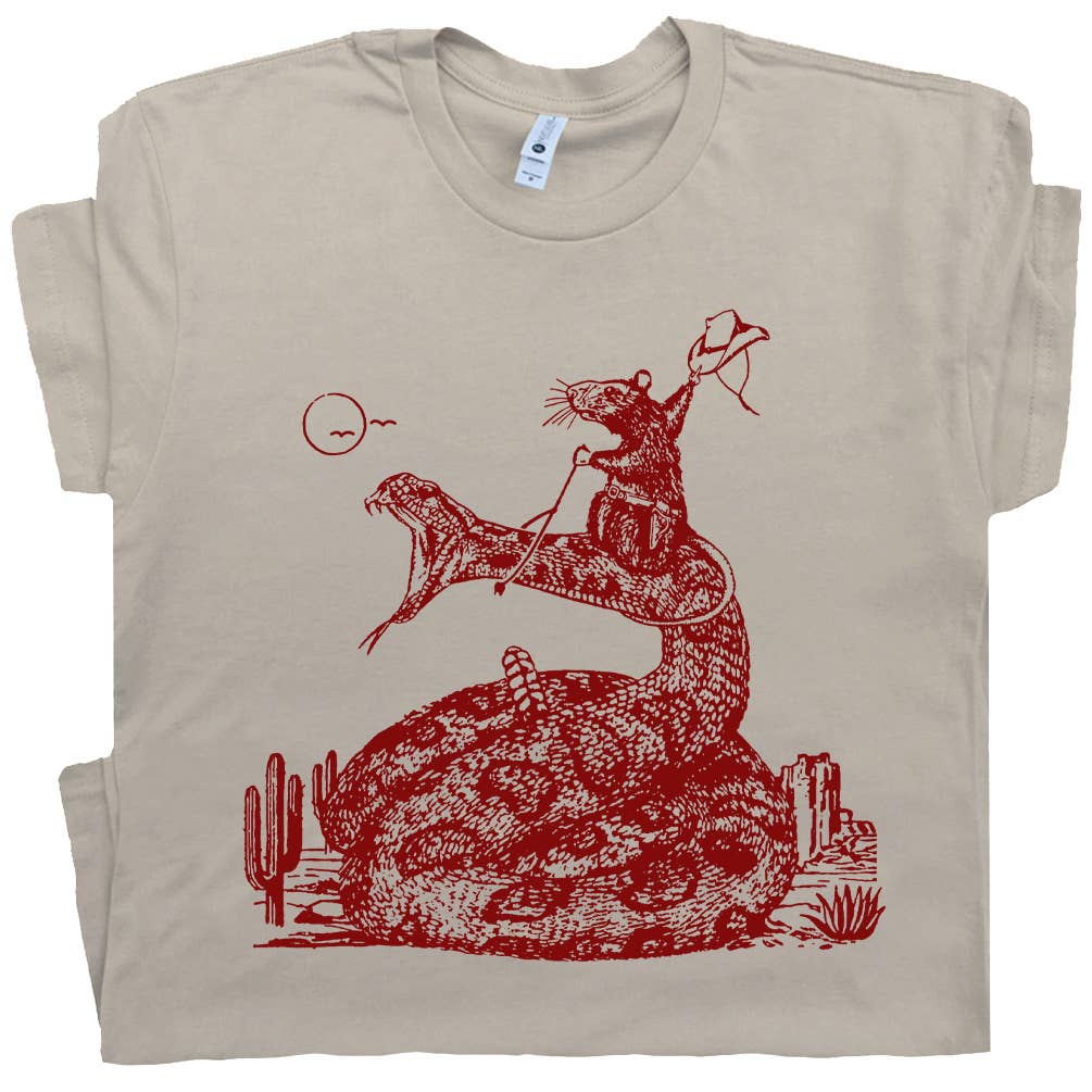Rodeo Mouse T Shirt Cowboy Western Theme Funny Graphic Tee