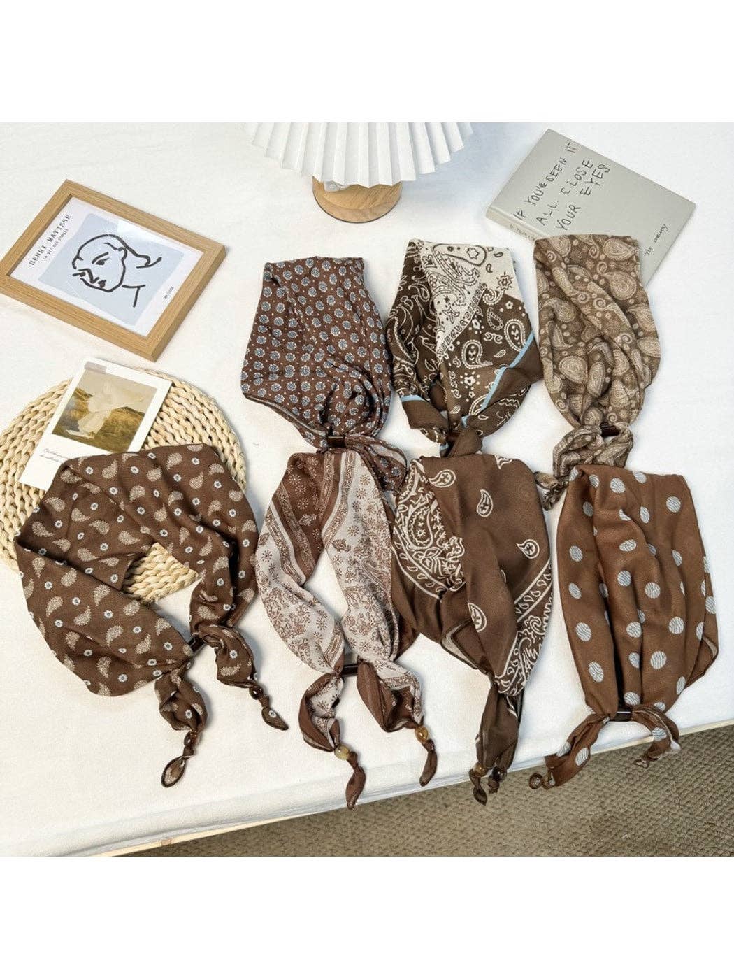 Printed Slim Triangle Scarf