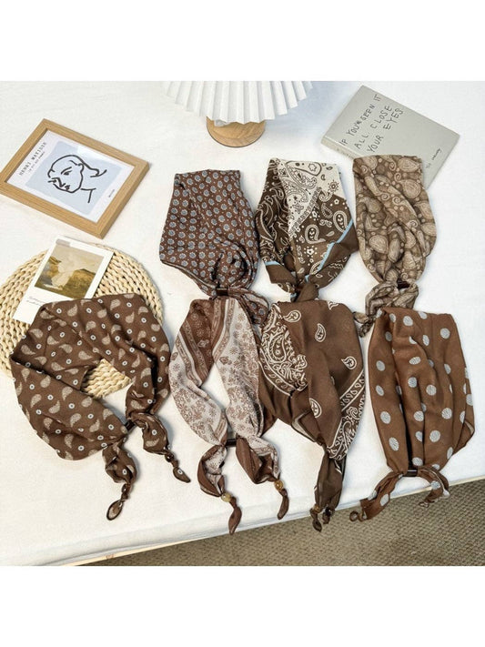 Printed Slim Triangle Scarf