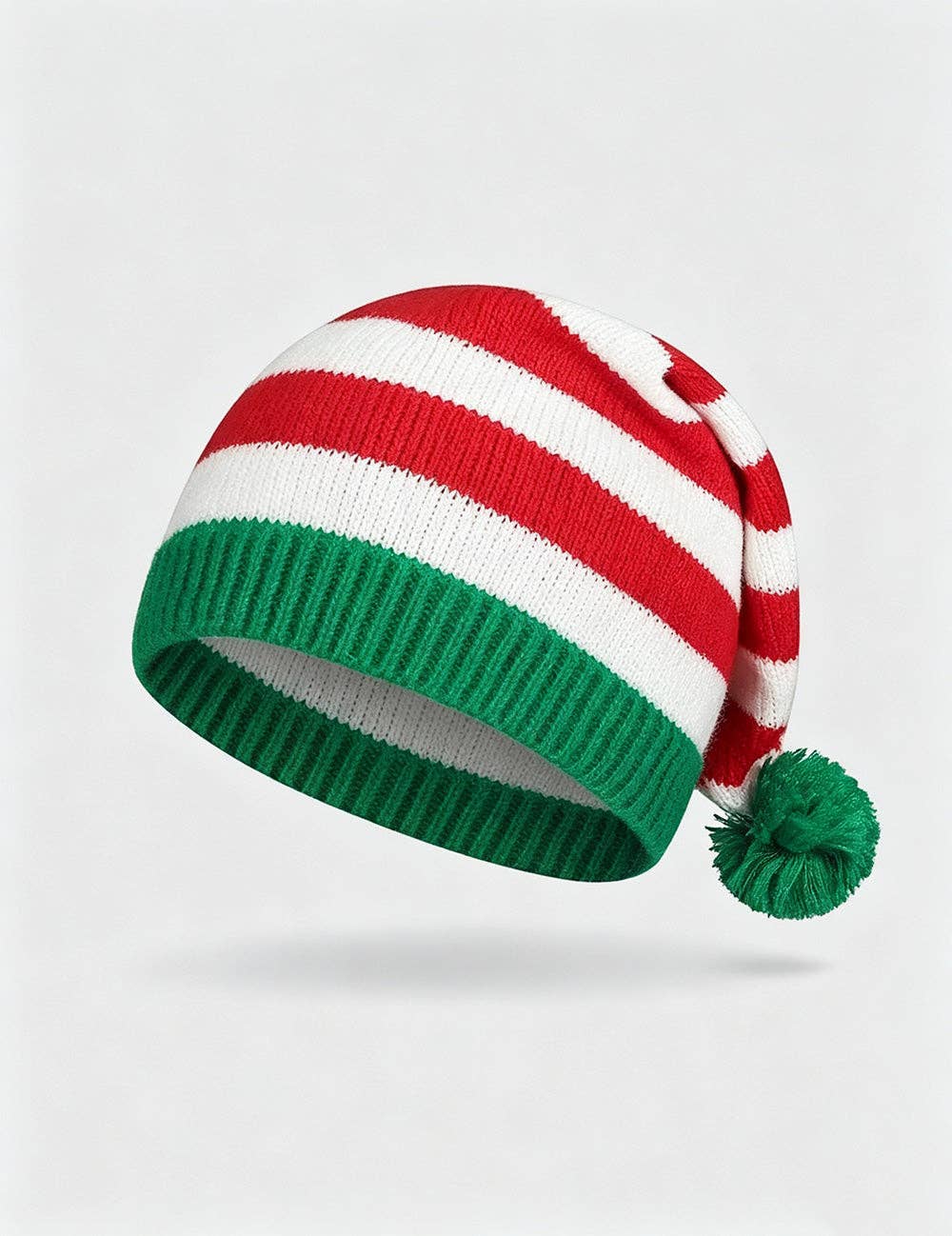 Color Contrast Striped Knit Holiday Beanie