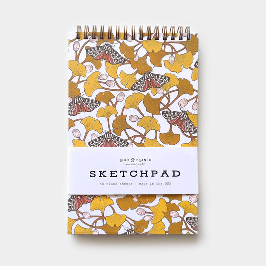 Ginkgo + Tiger Moth Spiral Bound Sketchpad