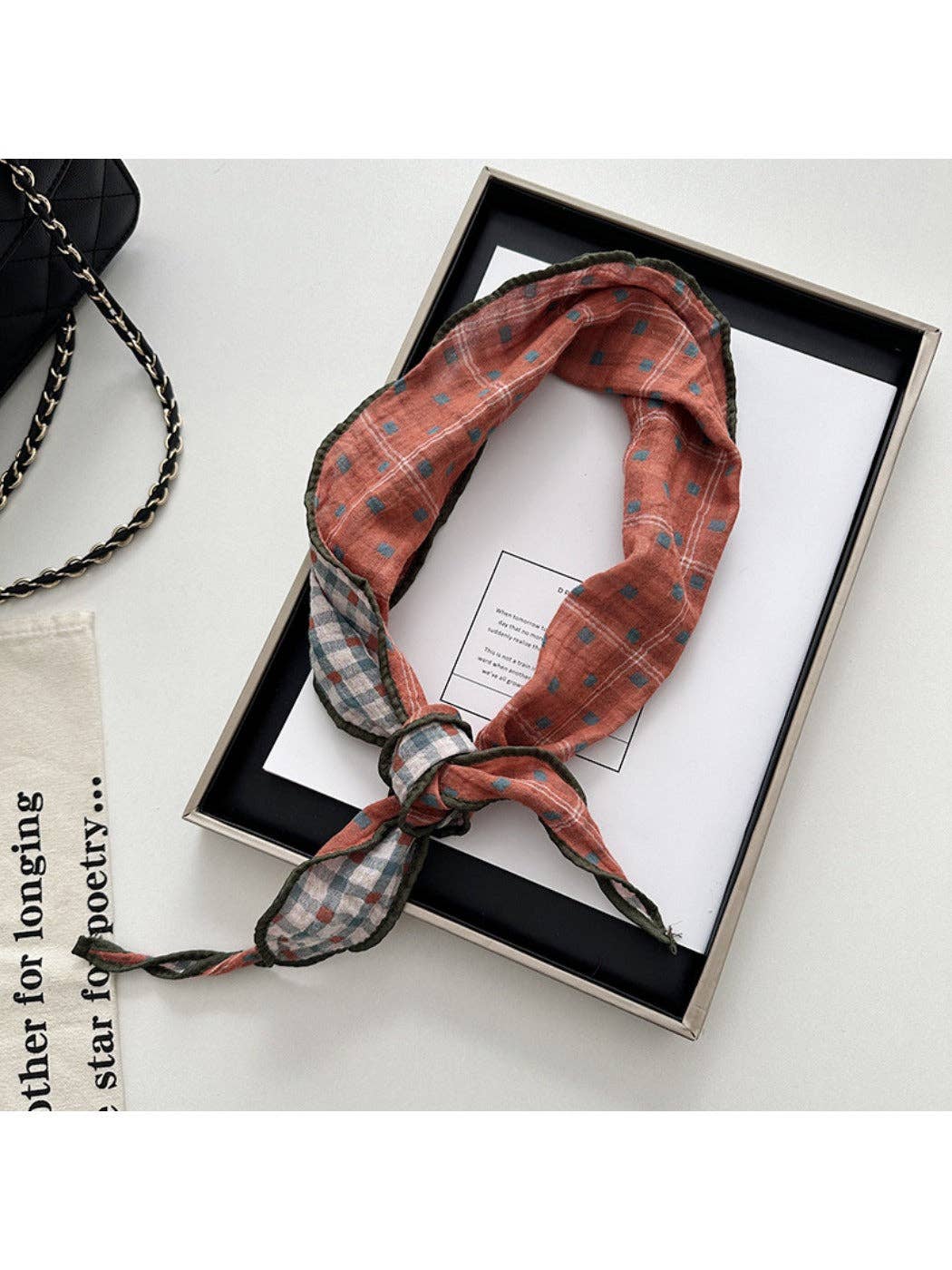 Plaid Diamond Pattern Scarf Headband