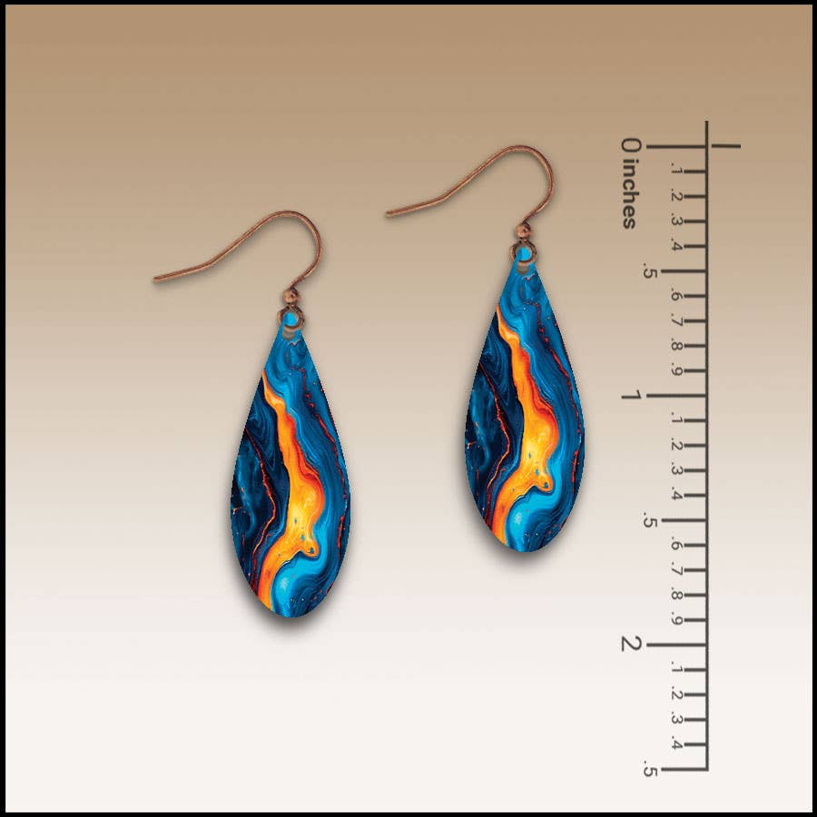 Lava Spill Dew Drop Handmade Earrings