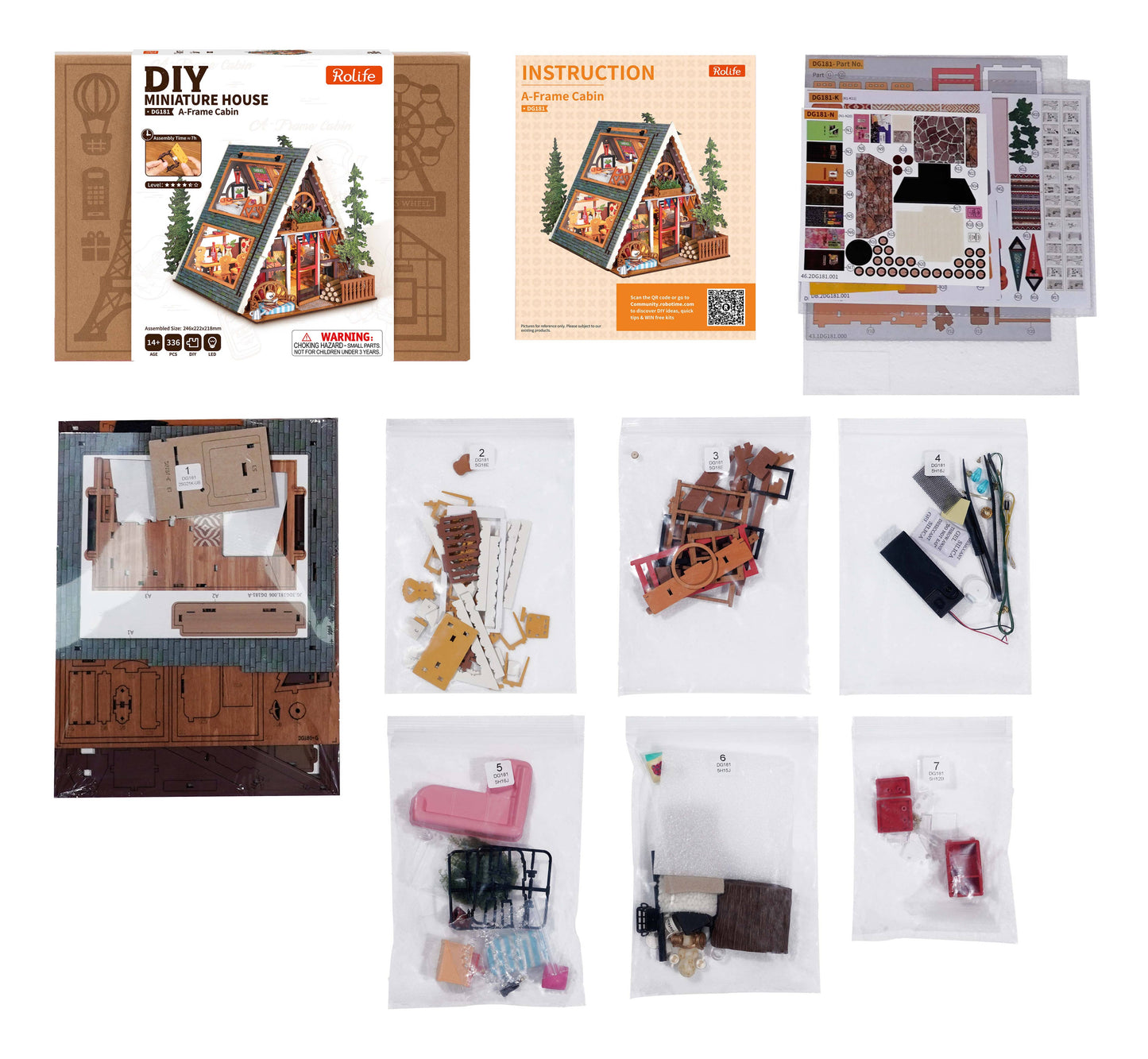 DIY Miniature House Kit: A-Frame Cabin