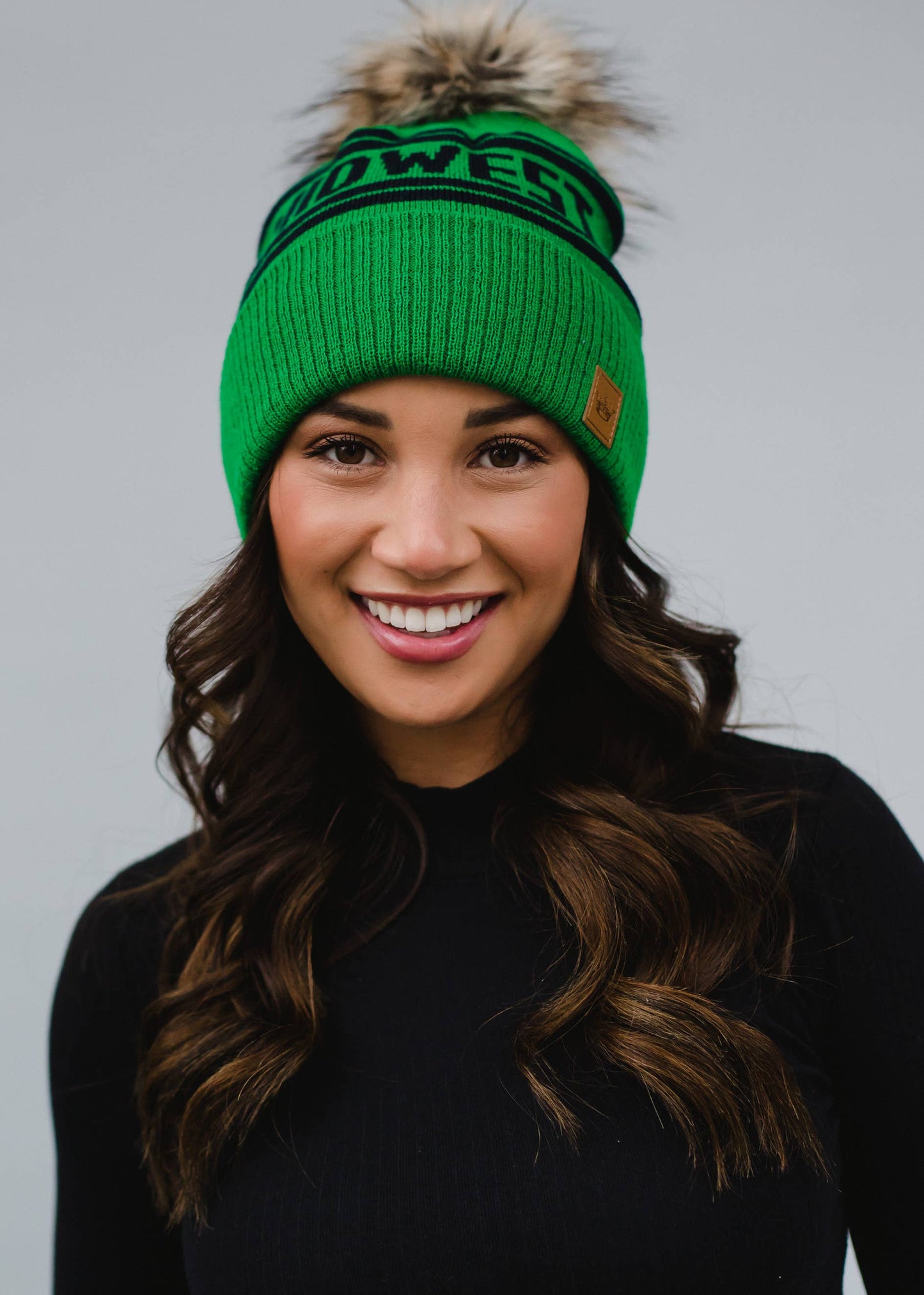 Green & Navy Midwest Pom Hat