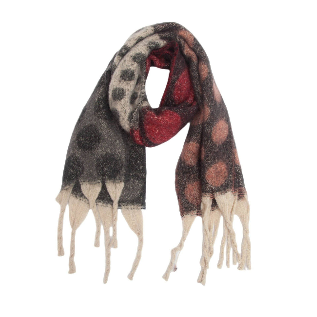 Contrast Color Point Tassel Warm Scarf
