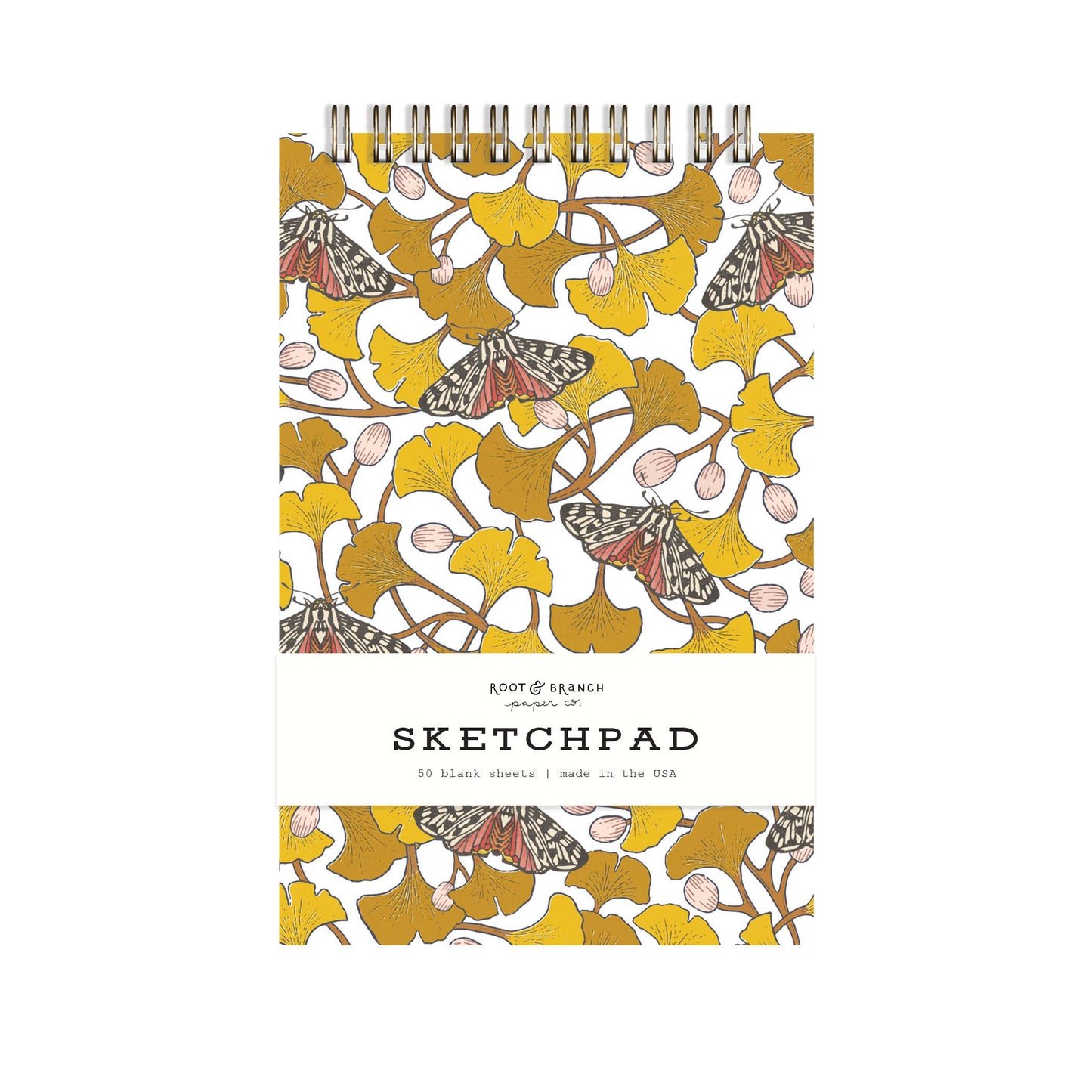 Ginkgo + Tiger Moth Spiral Bound Sketchpad