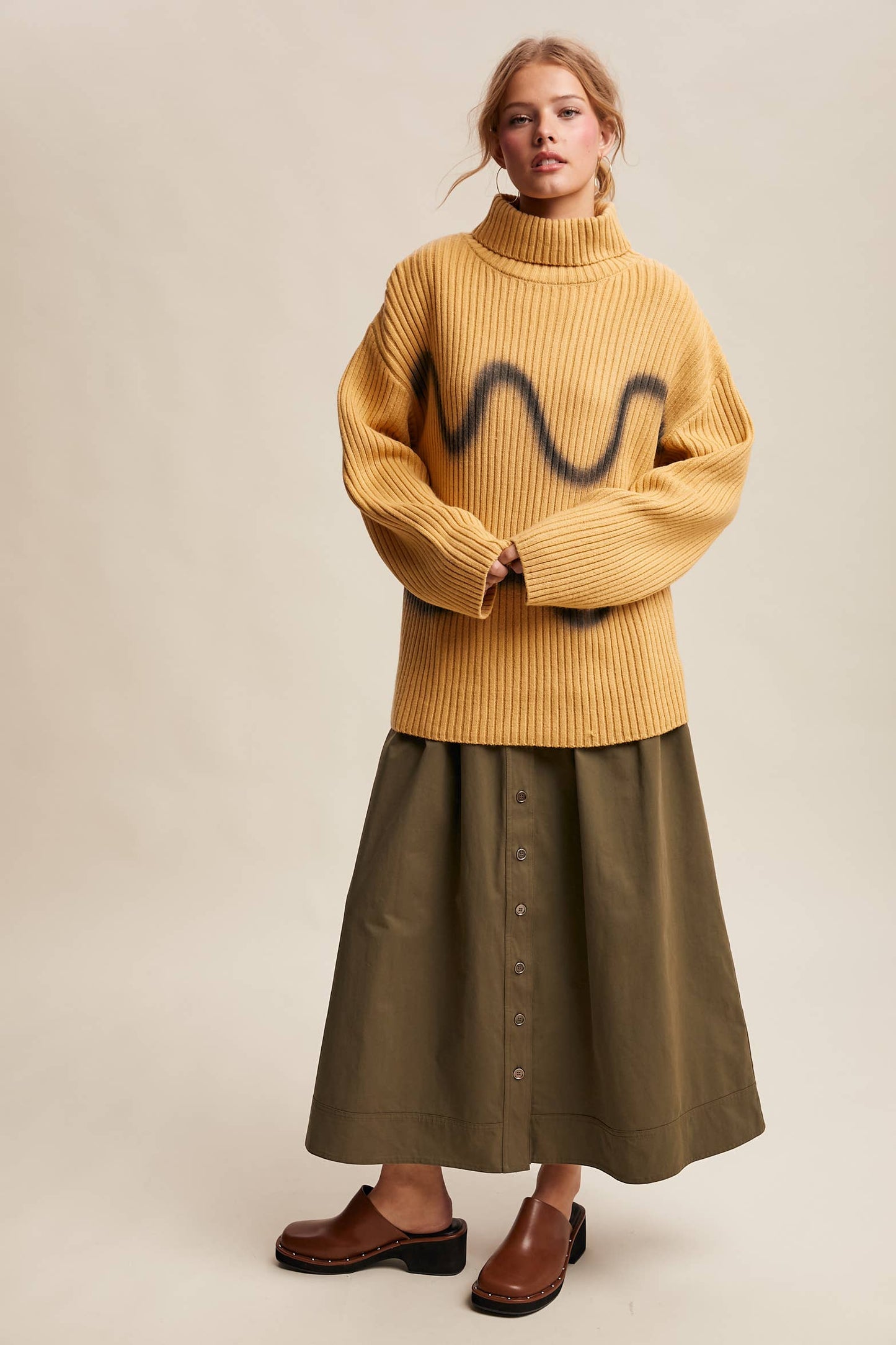Ribbed Mock Neck Sweater
