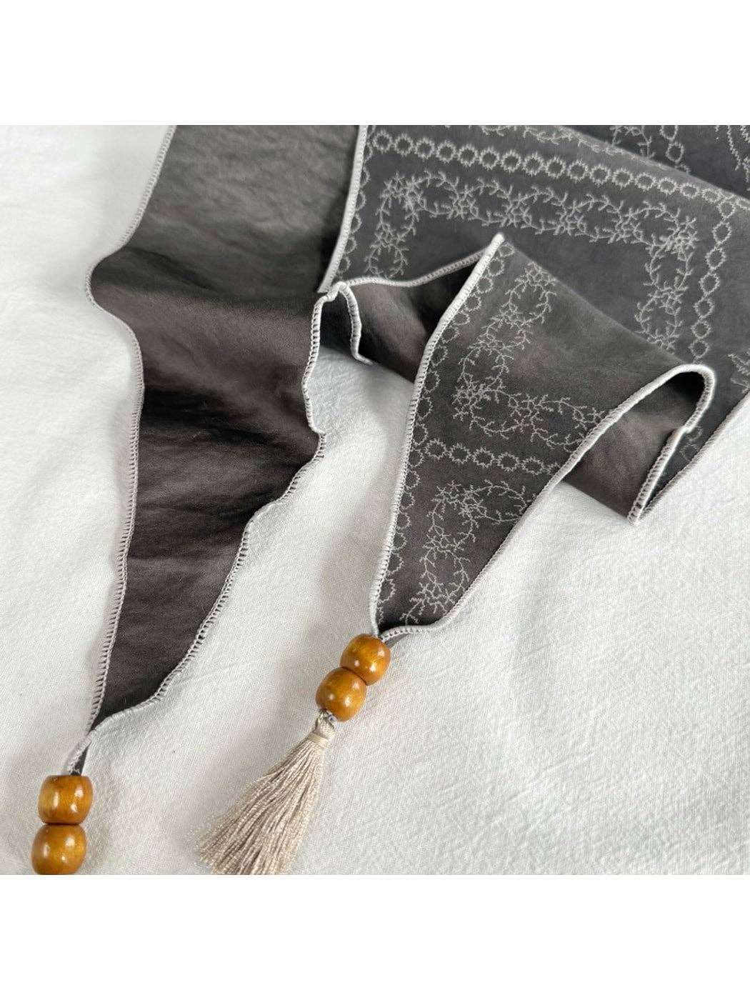 Dark Gray Edgy Print Triangle Scarf