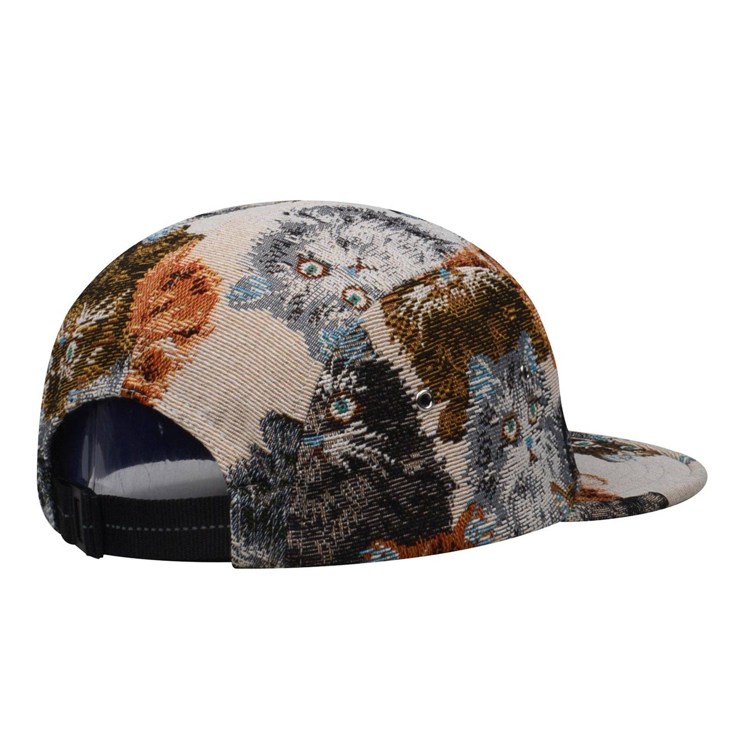 Unique Cat Jacquard 5 Panel Hat Camp Cap