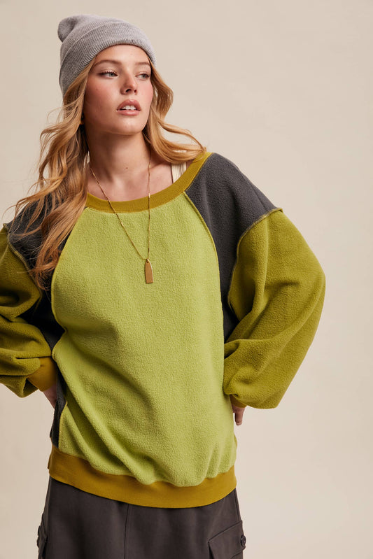 Colorblock Fleece Pullover