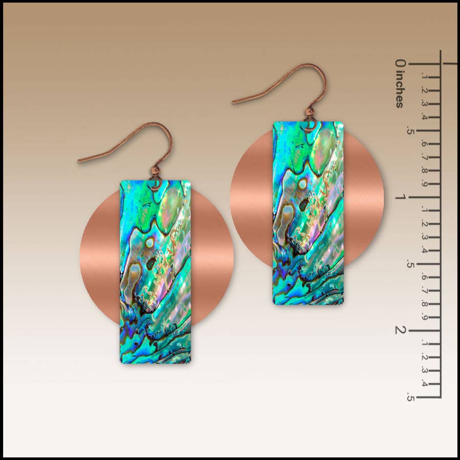 Abalone Waves Banner Accent Handmade Earrings