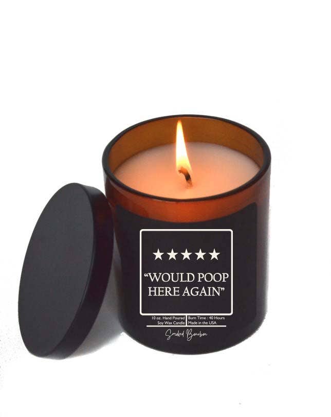 5 Star Funny Bathroom Candle - Smoked Bourbon Scent