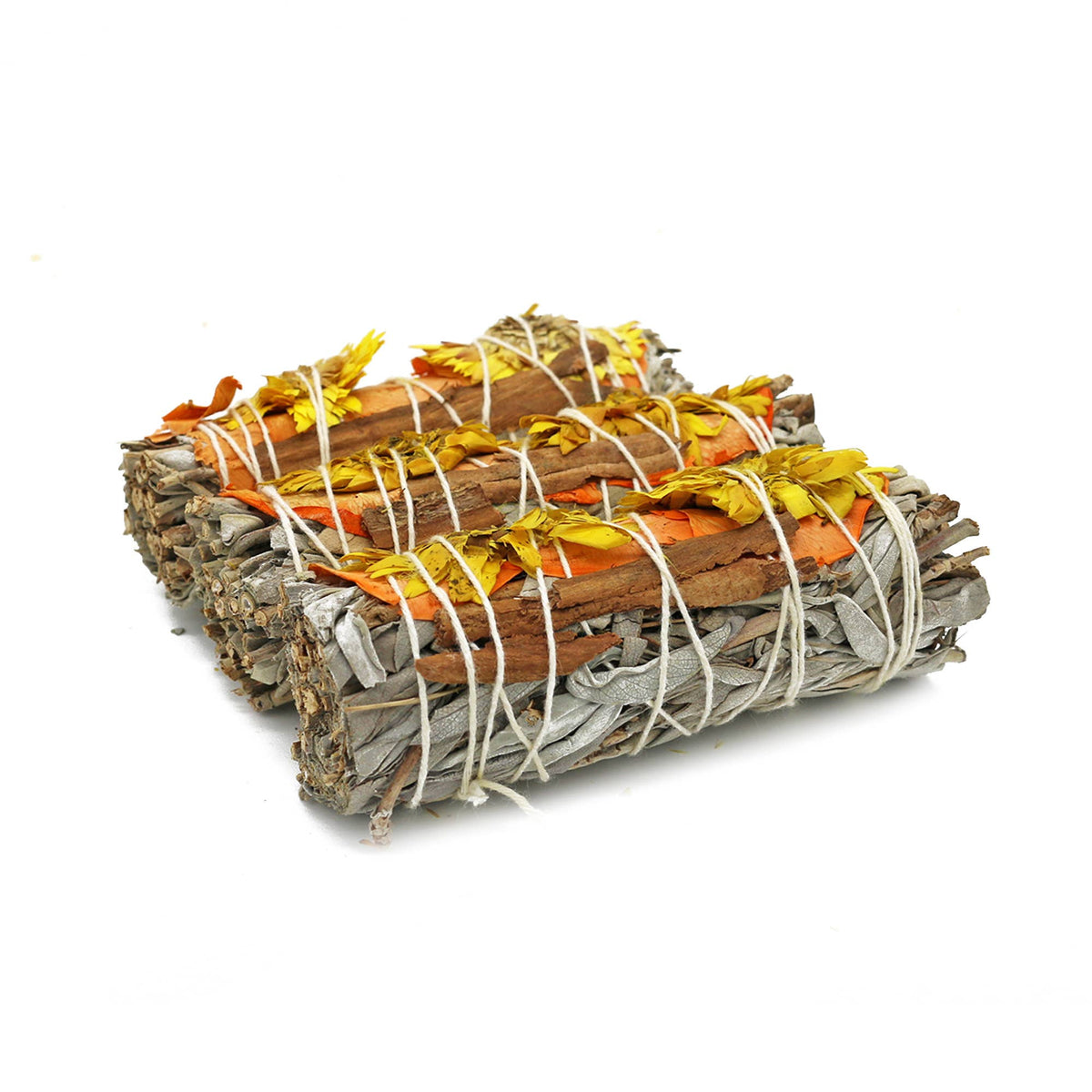 White Sage Smudge Stick, Rose & Cinnamon