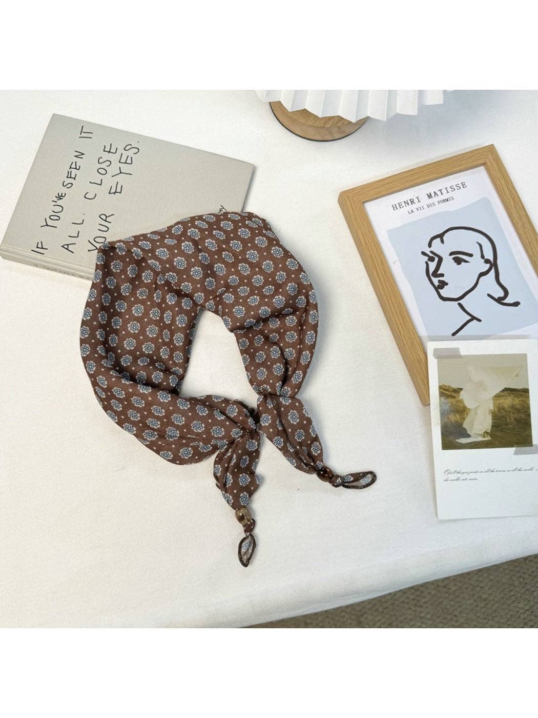Printed Slim Triangle Scarf