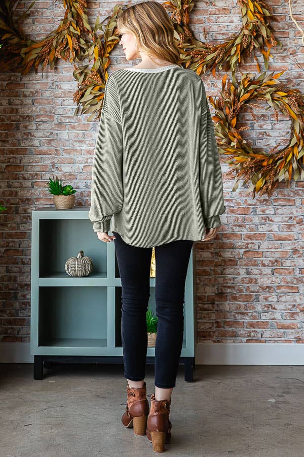 Everyday Rib Top with Lace Detail Plus Top