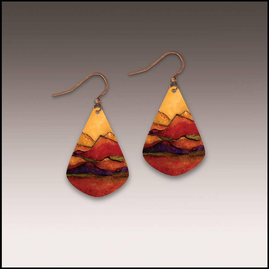 Desert Mountains Fine Art Short Drop Handmade Earrings